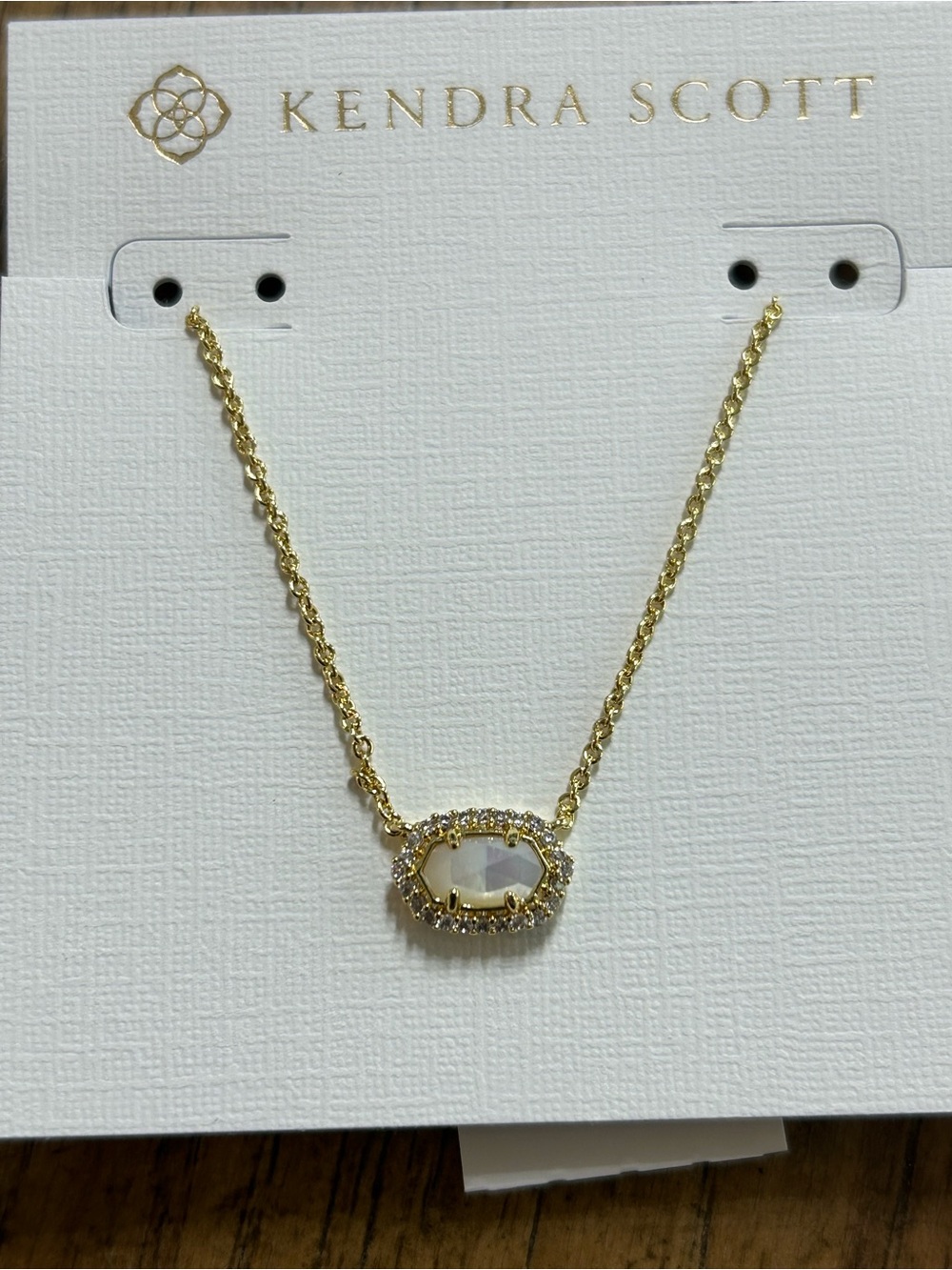 Kendra Scott Gold Oval Halo Pendant Necklace - Picture 6 of 6